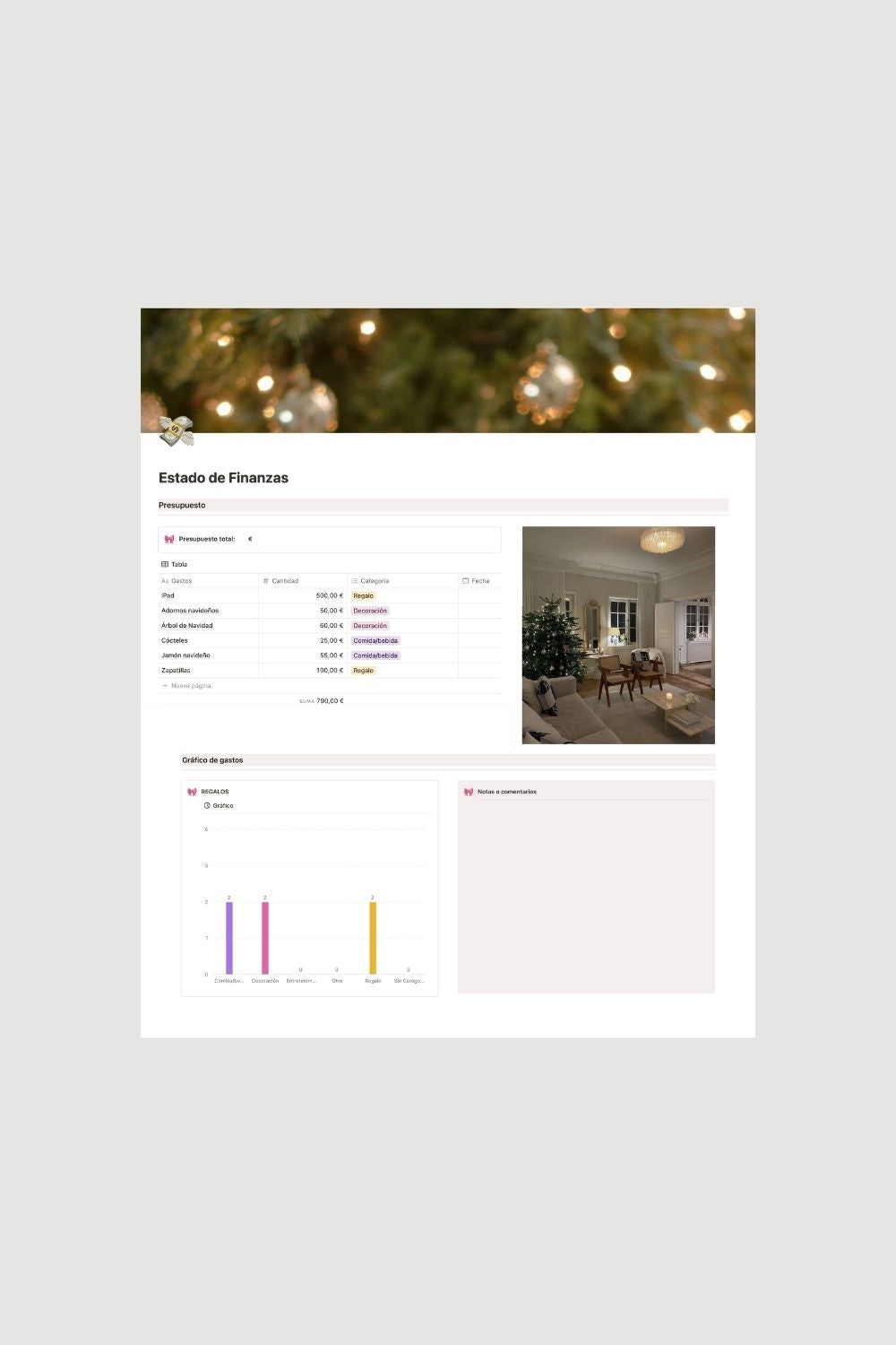 Notion planner navideño